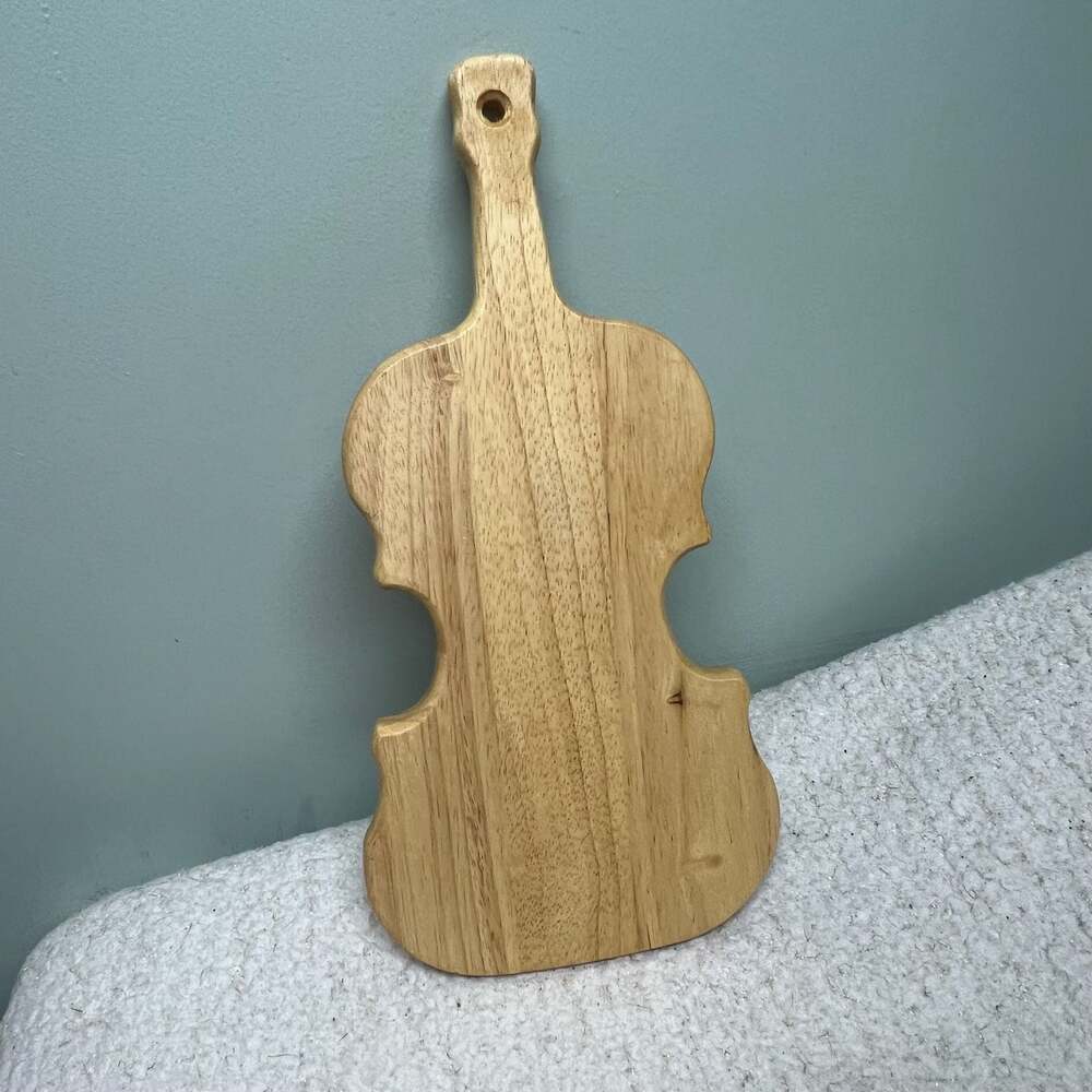 Mountain Woods Violin Shaped Wooden Serving Board Charcuterie Dinner Party Novel